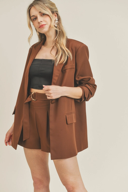 2 Piece Blazer Shorts Set All There Boutique