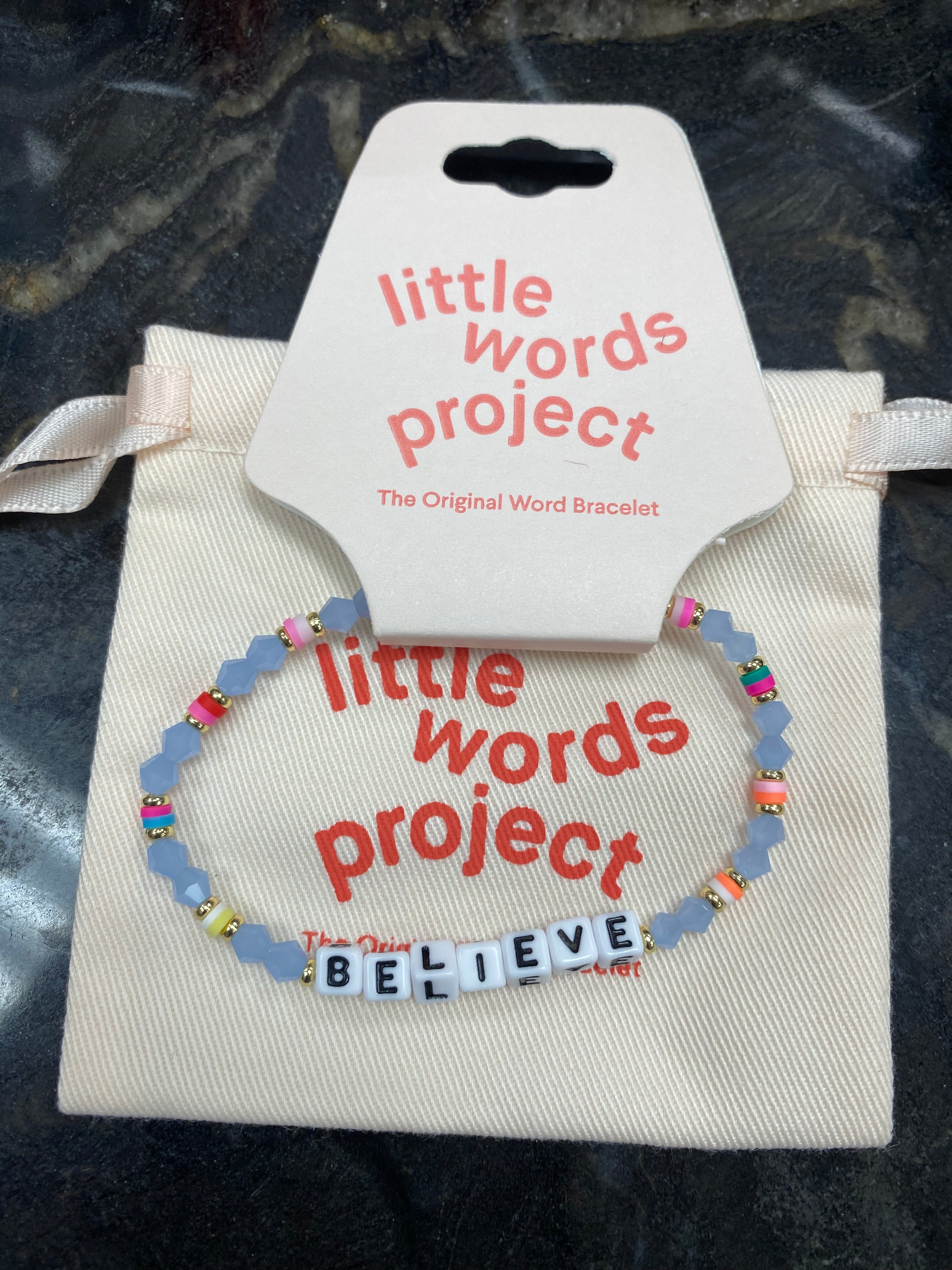 Little Words Project Believe Bracelet with Gift Pouch