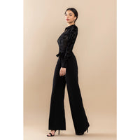 Velvet Long Sleeve Jumpsuit