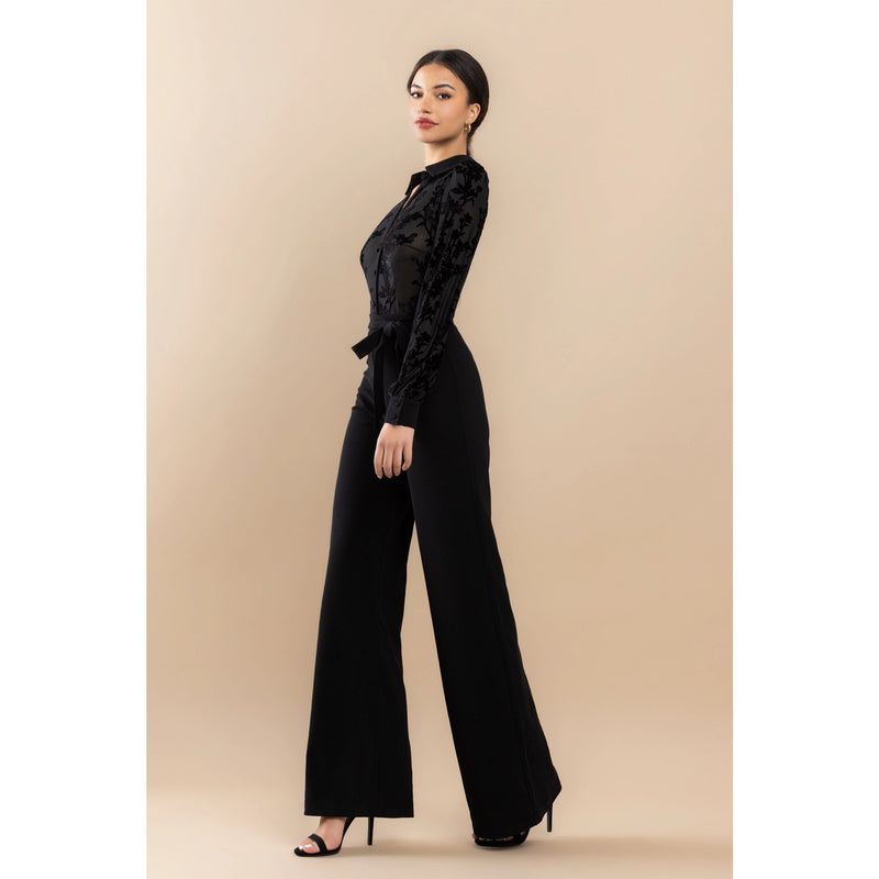 Velvet Long Sleeve Jumpsuit