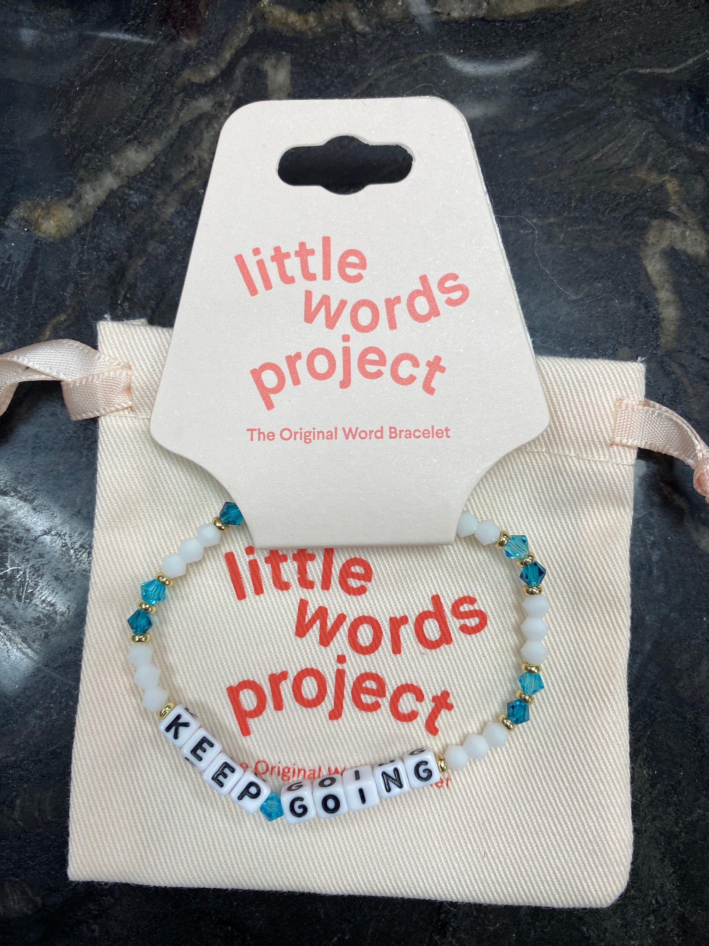 Little Words Project Keep Going Bracelet with Gift Pouch