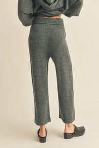 Grey Ribbed Sweater Pants