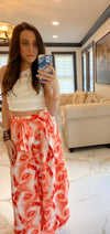 Orange Wide Leg Pants