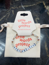 Little Words Project Stay Positive Bracelet with Gift Pouch