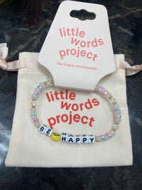 Little Words Project Be Happy Bracelet with Gift Pouch