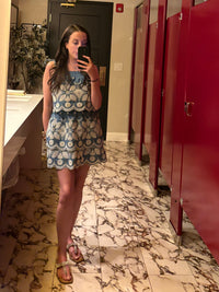 Blue embroidered skirt set
