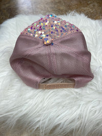 Pink Rhinestone Mesh Trucker Hat