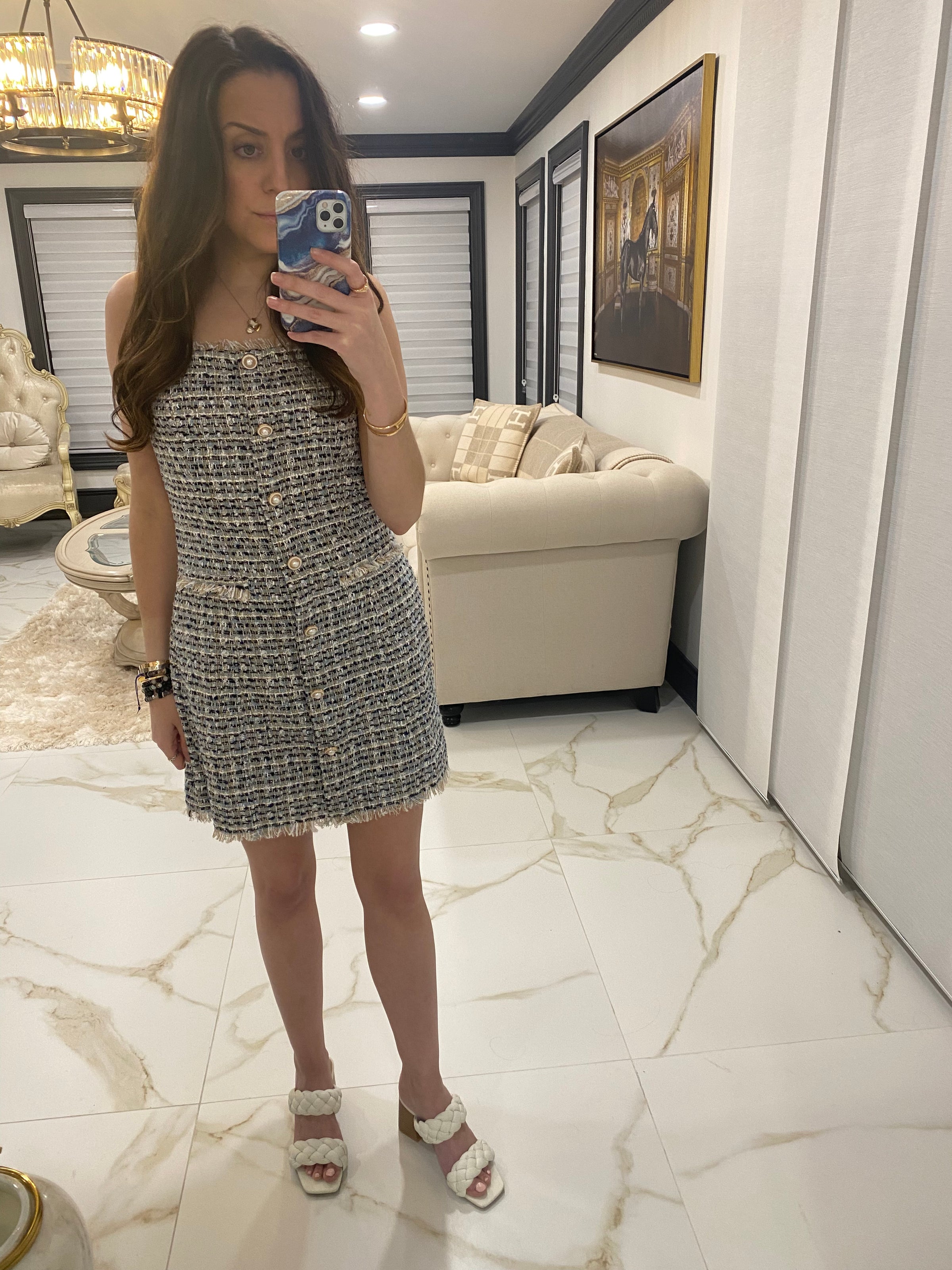 Tweed Strapless Dress