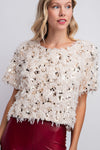 Sequin Feather Top