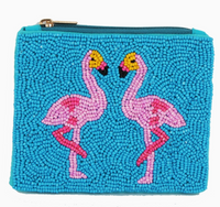 Flamingo Beaded Coin Purse