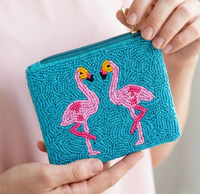 Flamingo Beaded Coin Purse