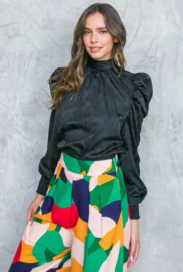 Black Satin Top