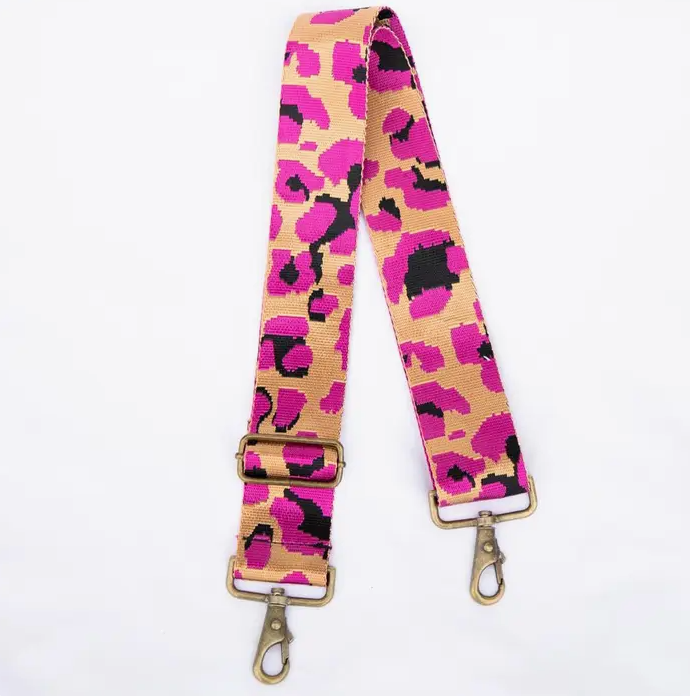 Pink Leopard Bag Strap