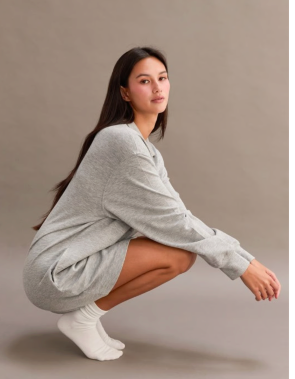 Grey Scuba Zip Minidress