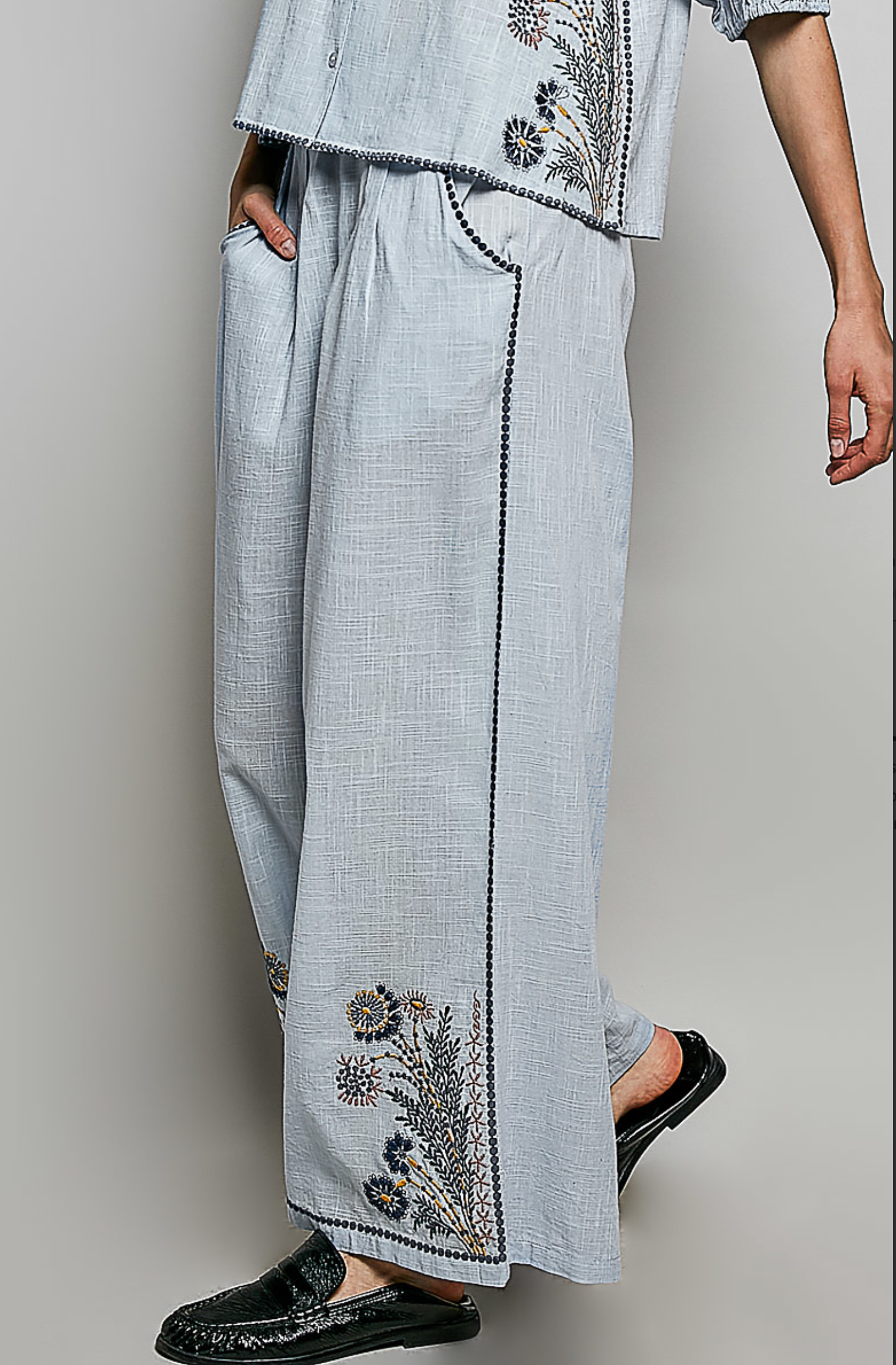 Sky Blue Floral Pants