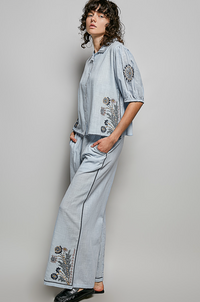Sky Blue Floral Pants