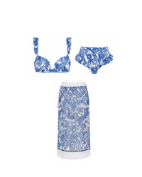 Santorini Blue 3 piece Bikini