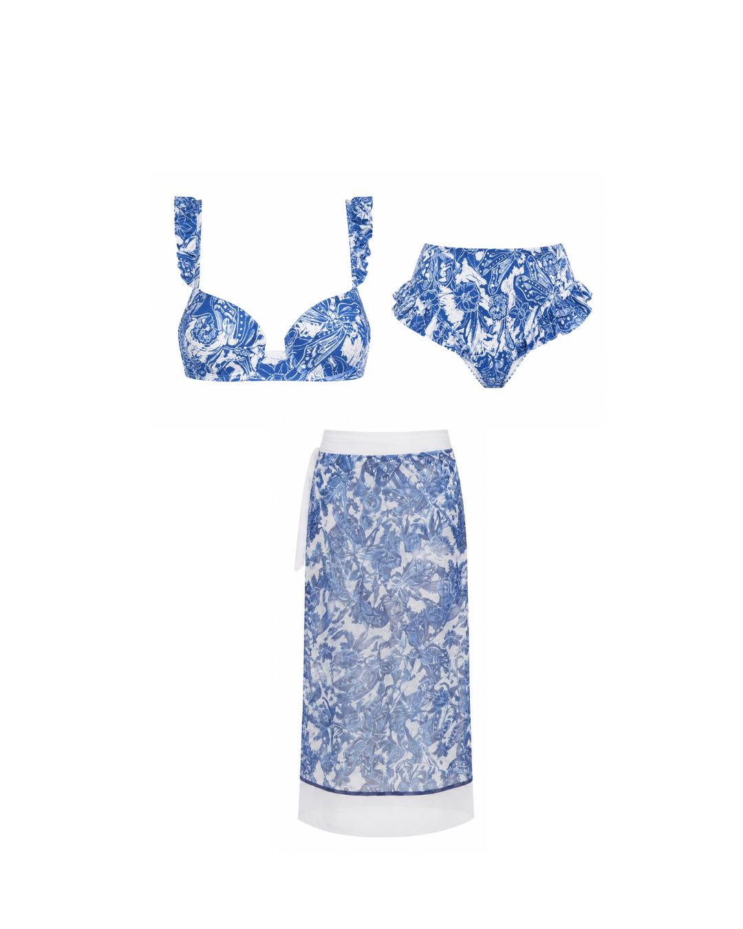 Santorini Blue 3 piece Bikini