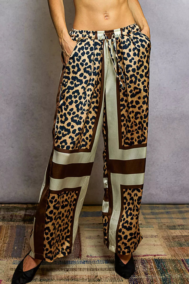 POL Leopard Satin Pants