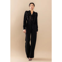 Velvet Long Sleeve Jumpsuit