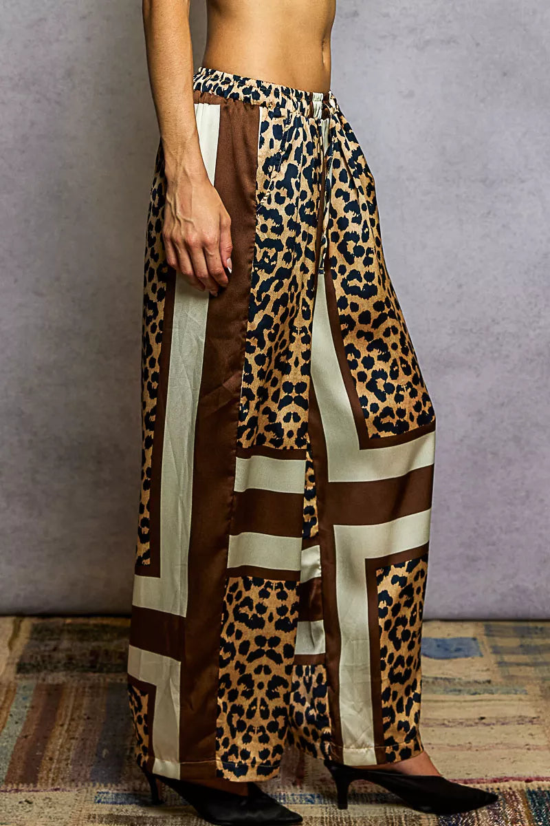 POL Leopard Satin Pants