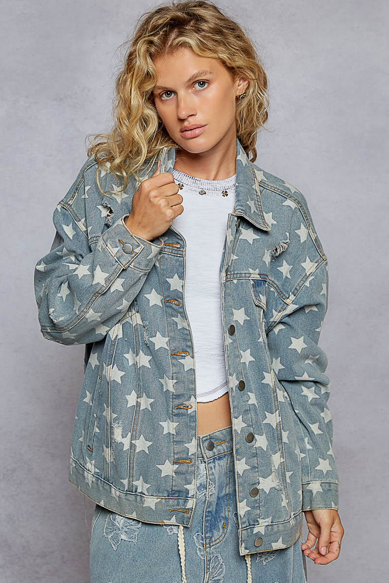 POL Denim Star Shacket