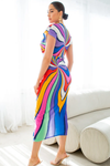 Multicolor Vneck Dress