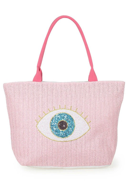 Sequin Evil Eye Tote Bag