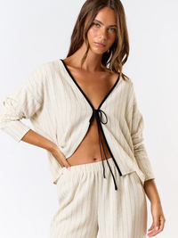 Linen Tie Front Top