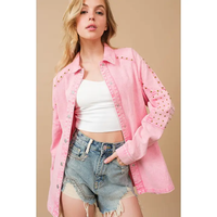 Hot pink studded shacket