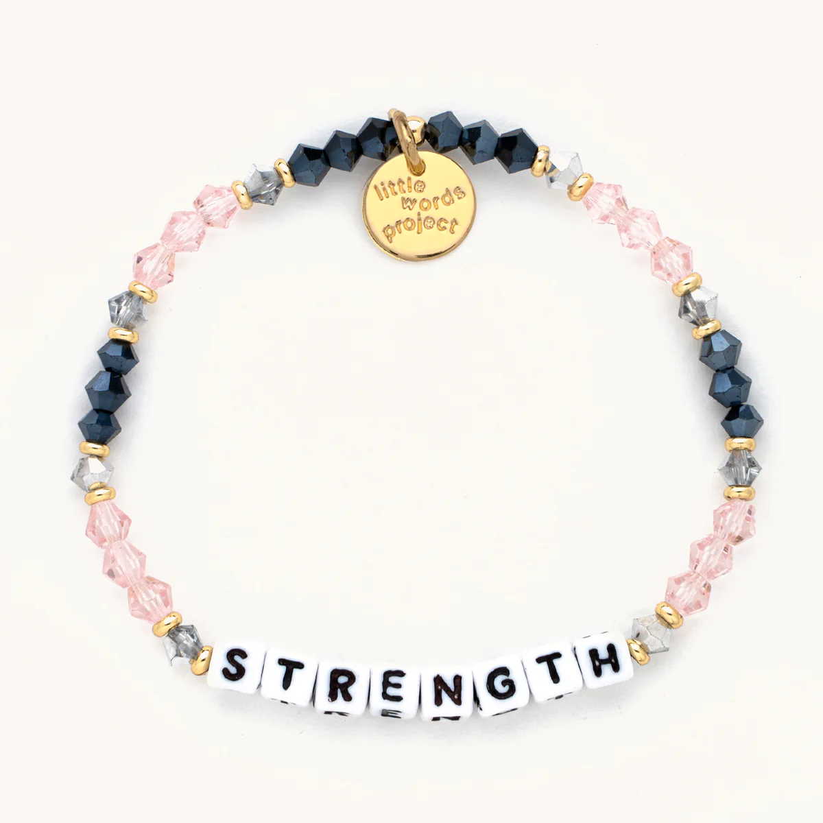 Little Words Project Strength Black & Pink Bracelet