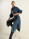 Denim Snap Button Midi Dress