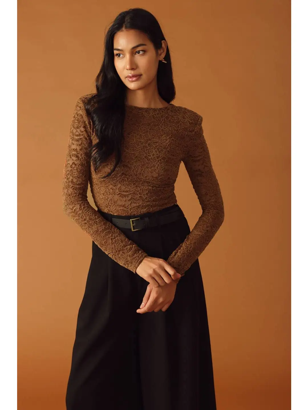 Never Enough Brown Lace Bodysuit