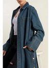 Denim Snap Button Midi Dress