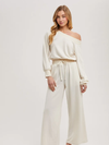 Off the Shoulder Jumpsuit Ecru