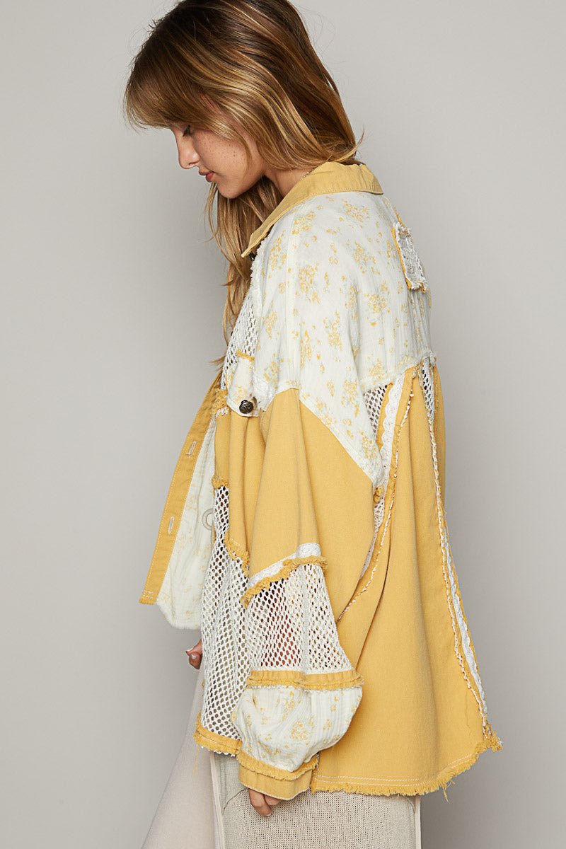 POL Yellow Lace & Flower Jacket