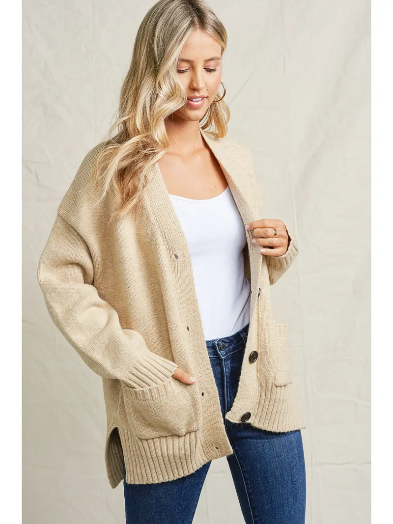 Oatmeal Button Down Cardigan
