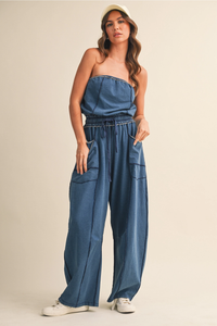 Strapless Barrel Jumpsuit