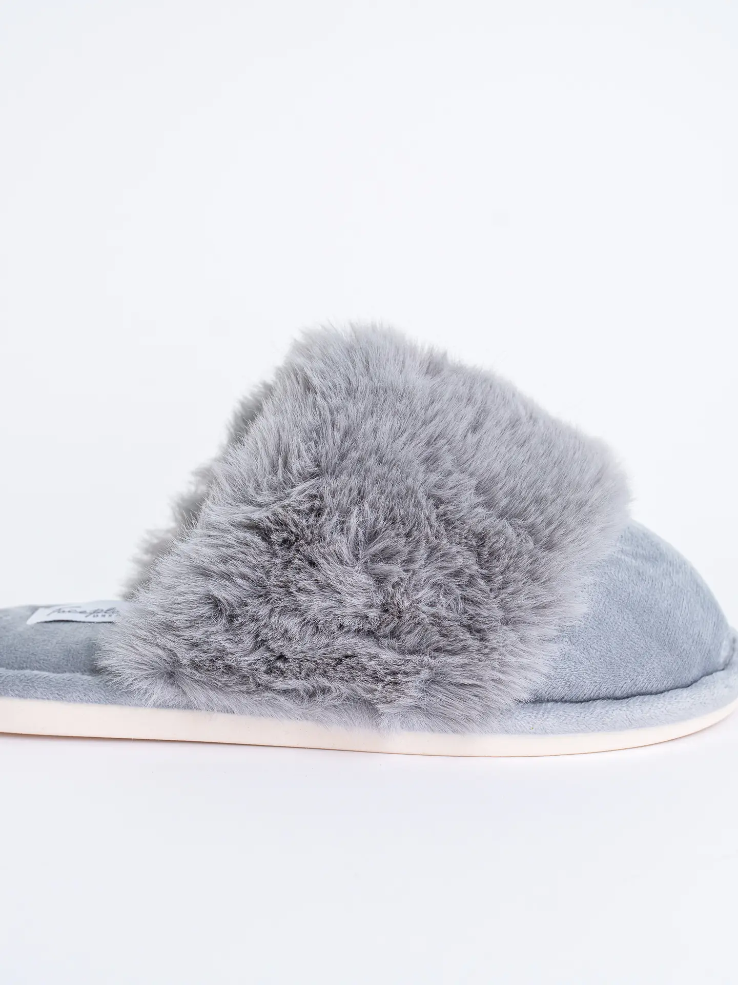 Faceplant Grey Furry Slippers