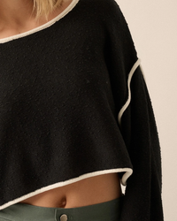 Black and White Cropped Sweater