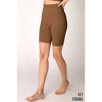 NikiBiki Cognac Highwaist Ribbed 6.5" Biker Shorts