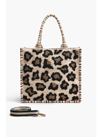 America & Beyond Leopard Tote