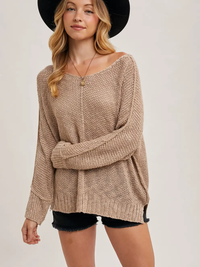 Taupe Reverse Seam Sweater