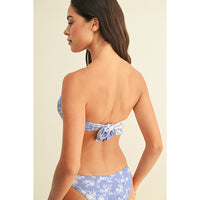 Blue & White Bandeau Bikini Set