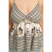 Floral Print V-Neck Camisole Black