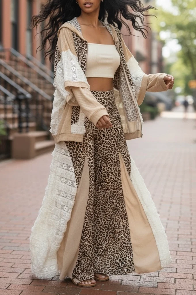 Leopard POL Lace Hoodie