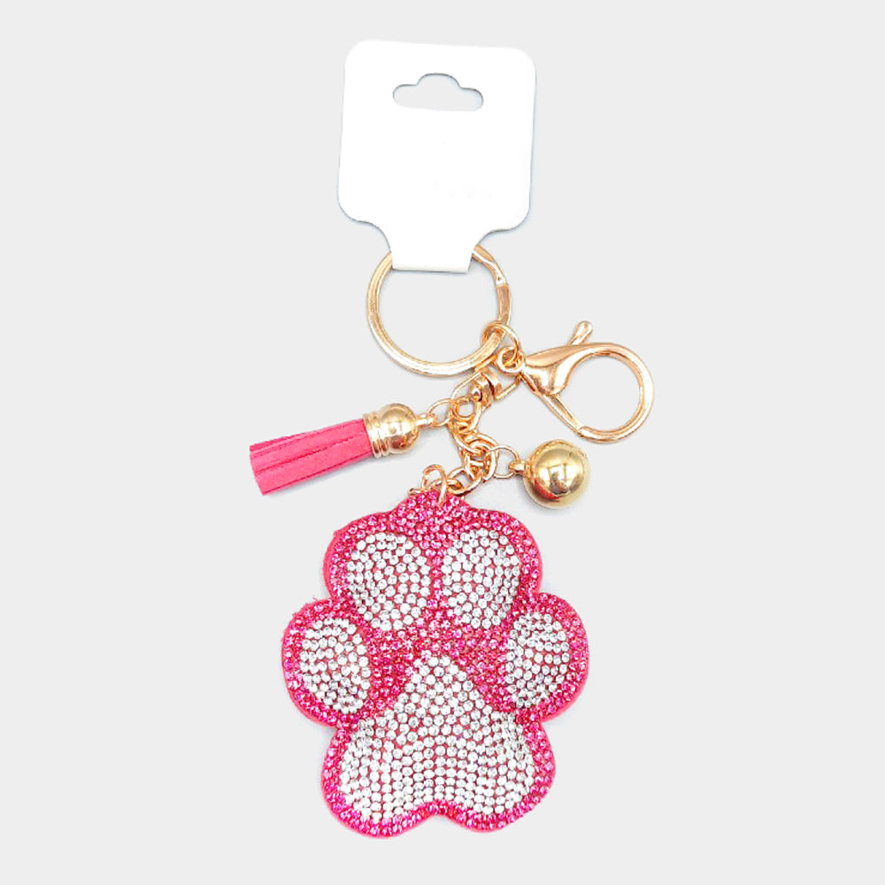 Pink Glam PawPrint Keychain