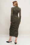 Moss Crushed Velvet Midi Dress