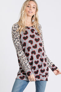 Leopard & Heart Long Sleeve