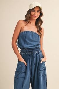 Strapless Barrel Jumpsuit